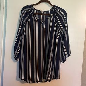 Maurice’s navy & white stripe tunic